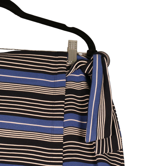 NEW Loft Mini Wrap Skirt Womens XL Blue Stripe Knit Career Casual Stretch $69 - Picture 3 of 8